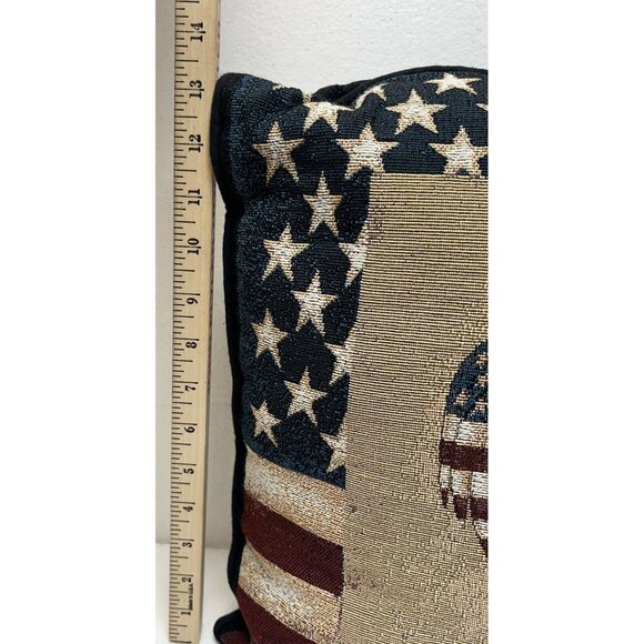 Patriotic American Flag Rooster Tapestry Throw Pillow 16"x16" J‎ Wiens Americana - Picture 5 of 6
